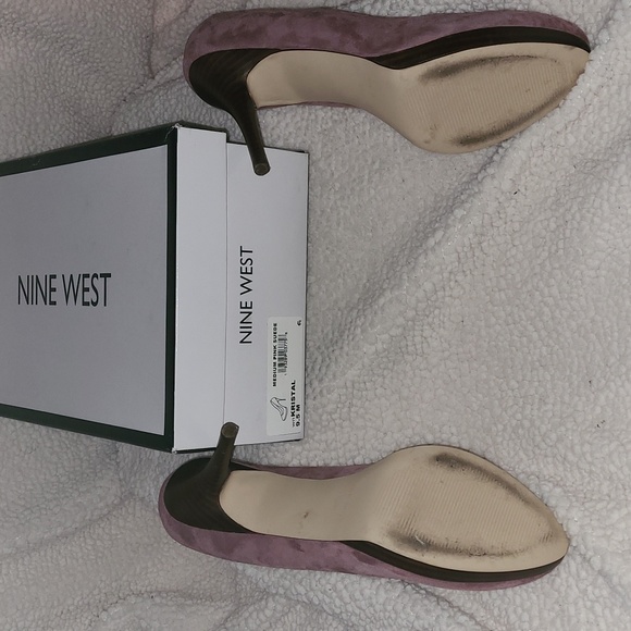 Nine West mauve pumps high heel suede shoes women's 9.5 - Picture 3 of 5